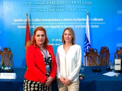 29 April 2015 MPs Dusica Stojkovic and Stefana Miladinovic at the 17th Cetinje Parliamentary Forum